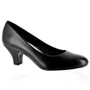 Easy Street Women Fabulous Block Heel Pumps Size US 7.5W Black Faux Leather